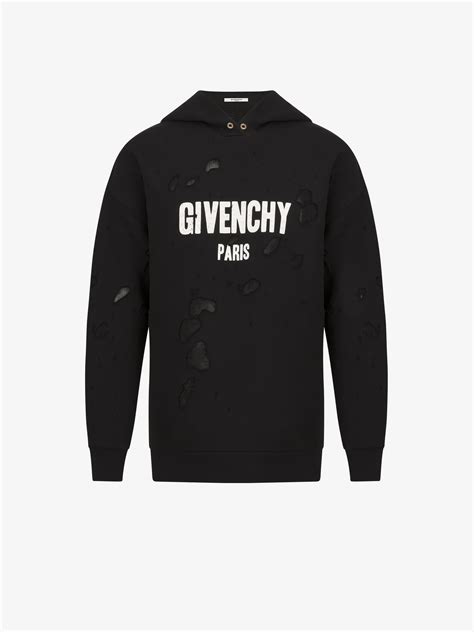 givenchy paris destroyed pullover|Givenchy crest sweatshirt.